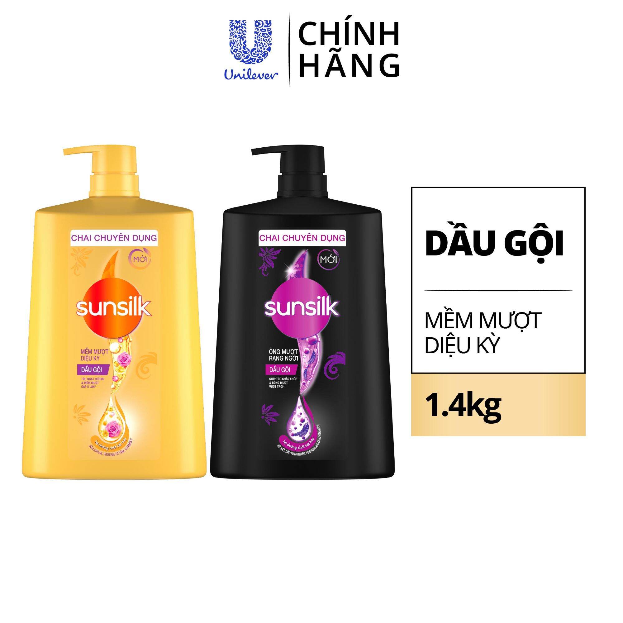 Dầu gội đầu sunsilk mượt tóc đen 1,4kg.