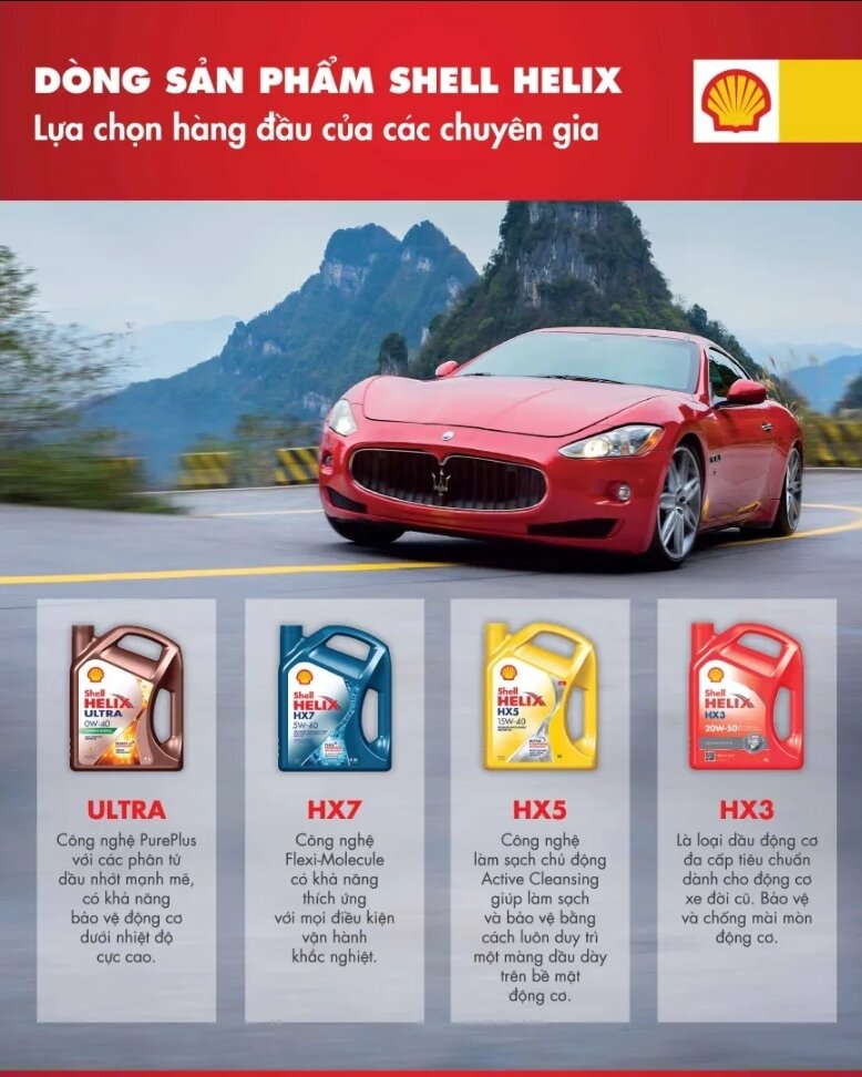 Nhớt ôtô Shell Helix Ultra 5W40 4L