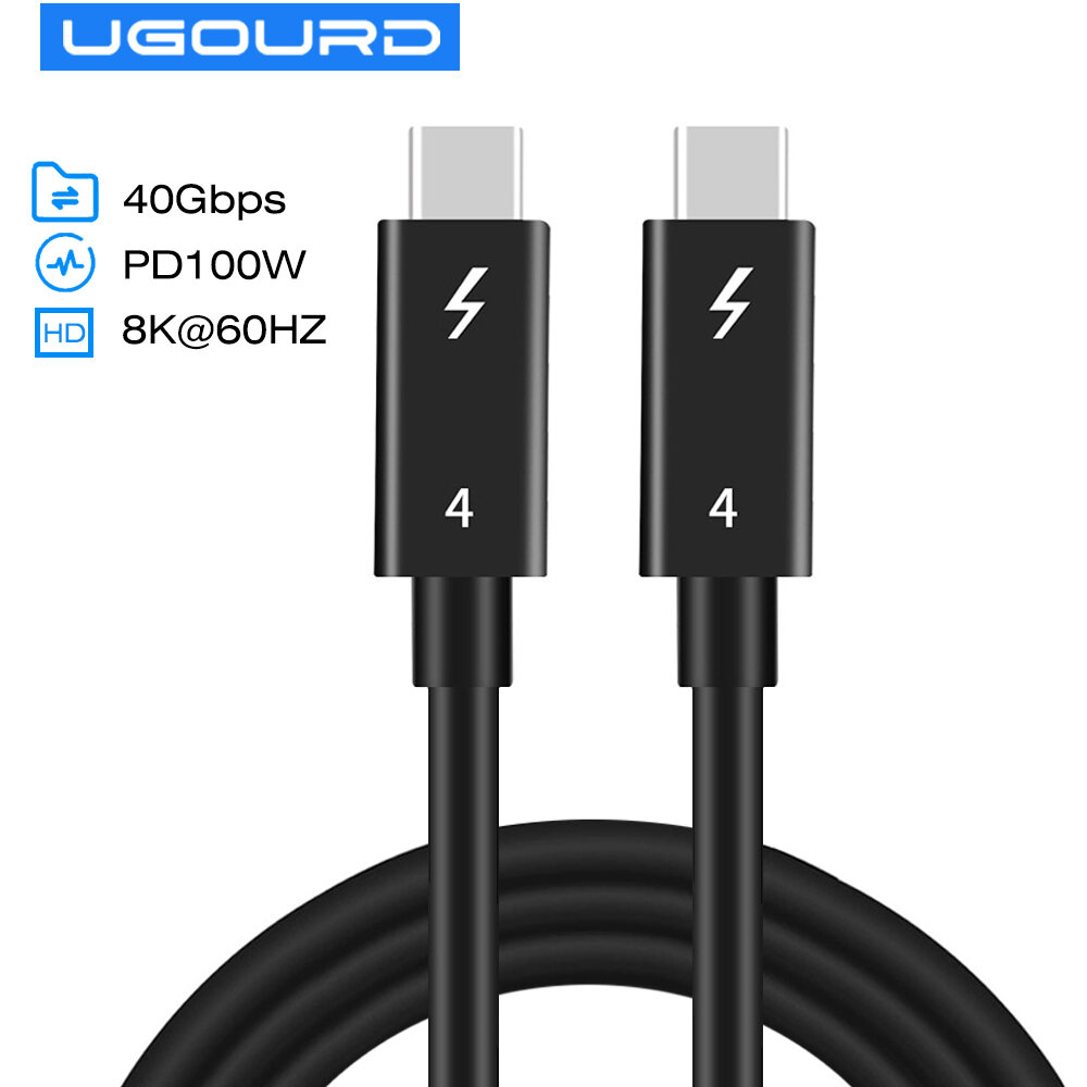 Cáp Đồng Trục UGOURD Thunderbolt 4 USB4 Loại C Sang Loại C 40Gbps PD 100W Sạc Nhanh Cho eGPU iPhone 