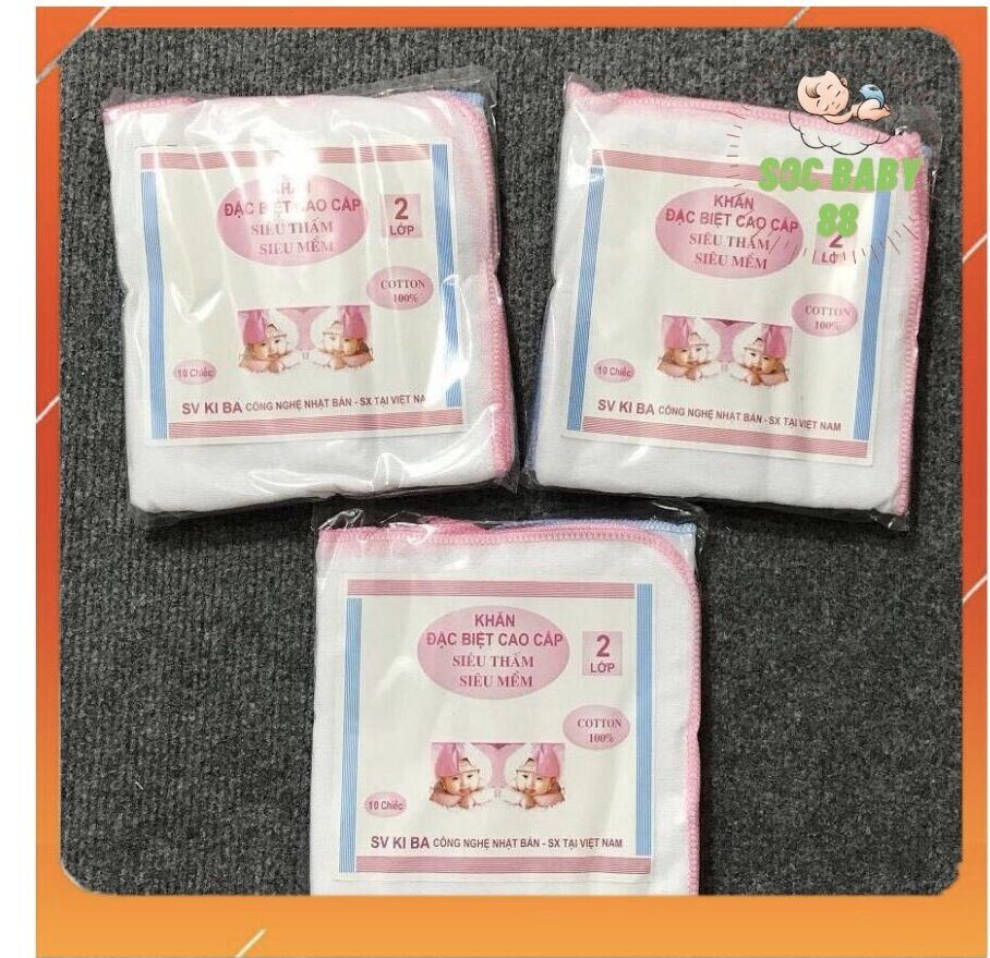 1 set khăn xô sữa kiba 2 lớp, 3 lớp, 4 lớp, khăn xô sữa kiba soc baby 88 cho bé