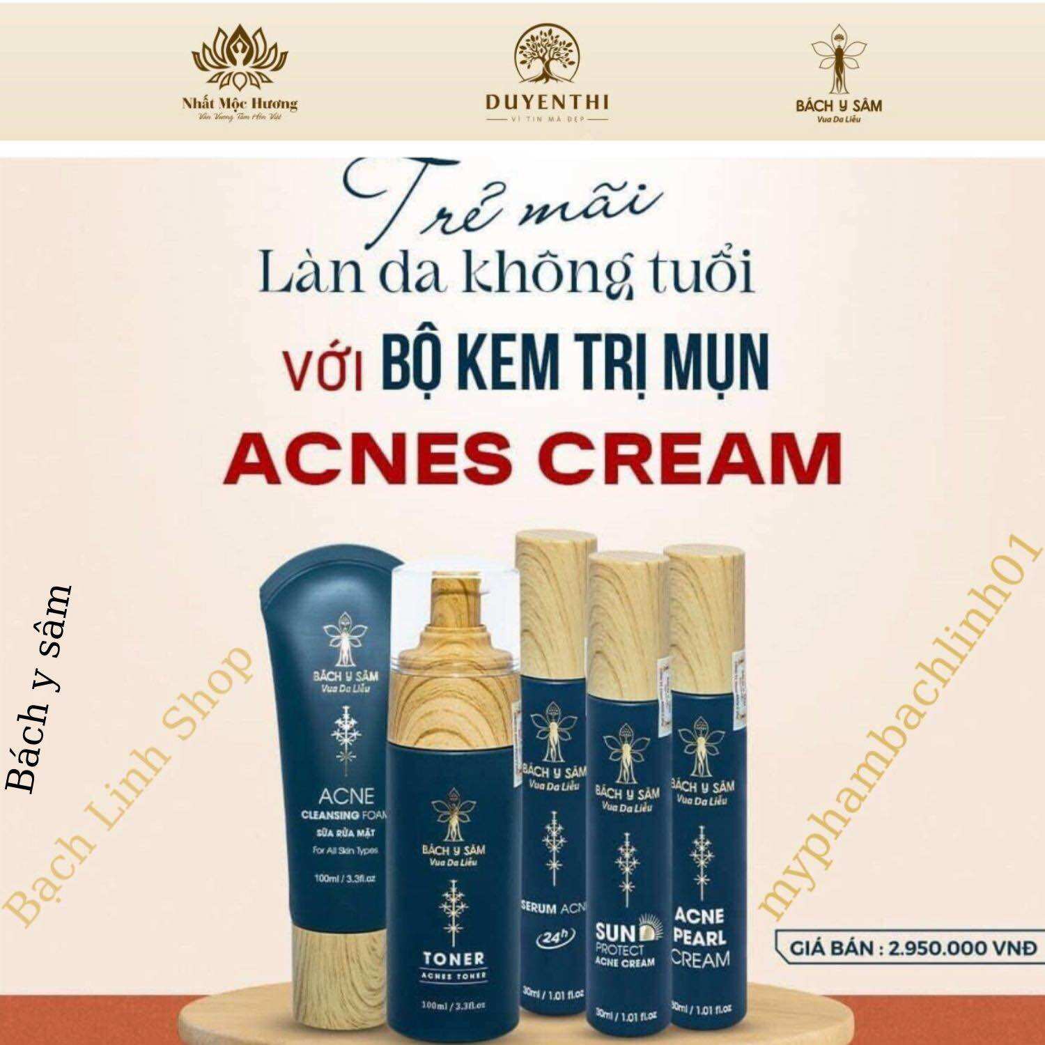 Tặng mặt nạ ha bộ kem mụn bl39 bạch linh bách y sâm nhất mộc hương chăm sóc da mụn tại nhà