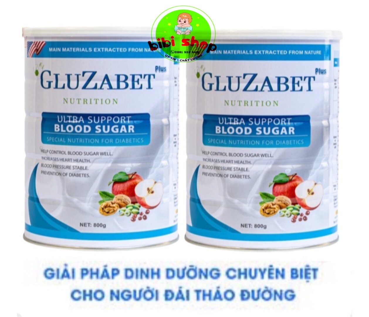 Combo 2 hộp Gluzabet 800gr sữa cho người tiểu đường hàng chính hãng thumbnail