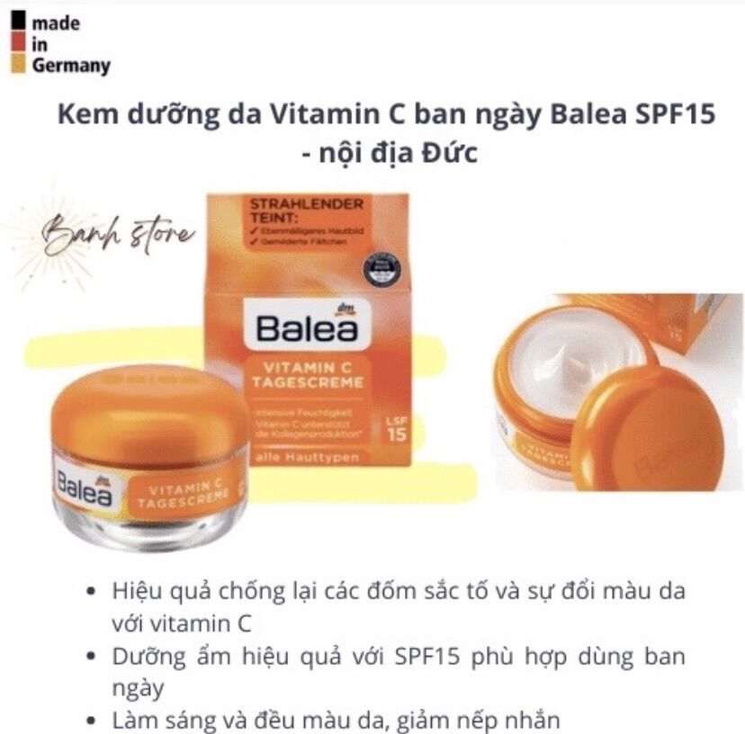 Kem dưỡng da vitamin c ban ngày balea spf15 50ml- nội địa đức