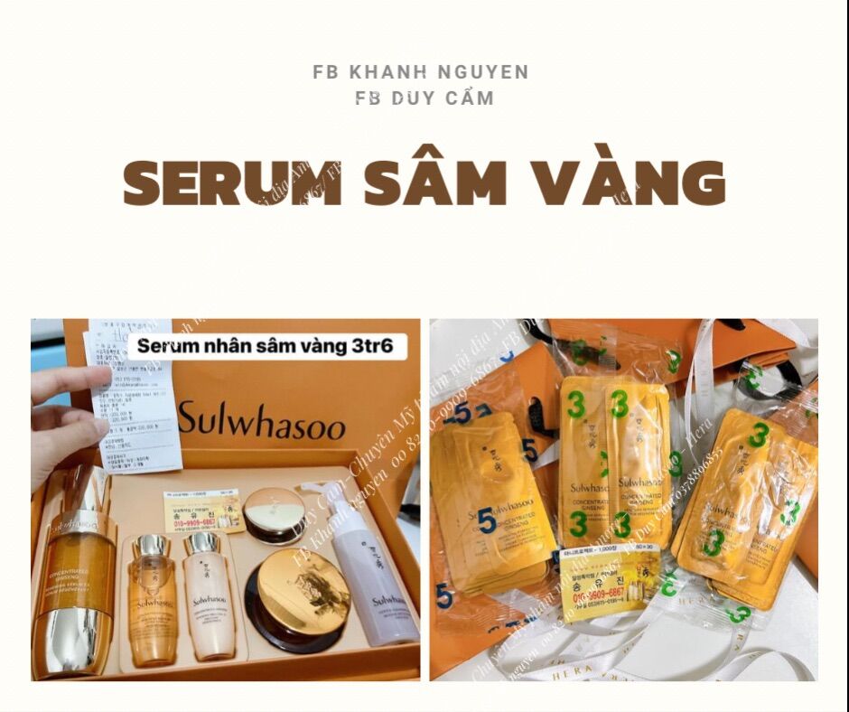 12 gói Serum nhân sâm Sulwhasoo Renewing serum Ex serum regenerant