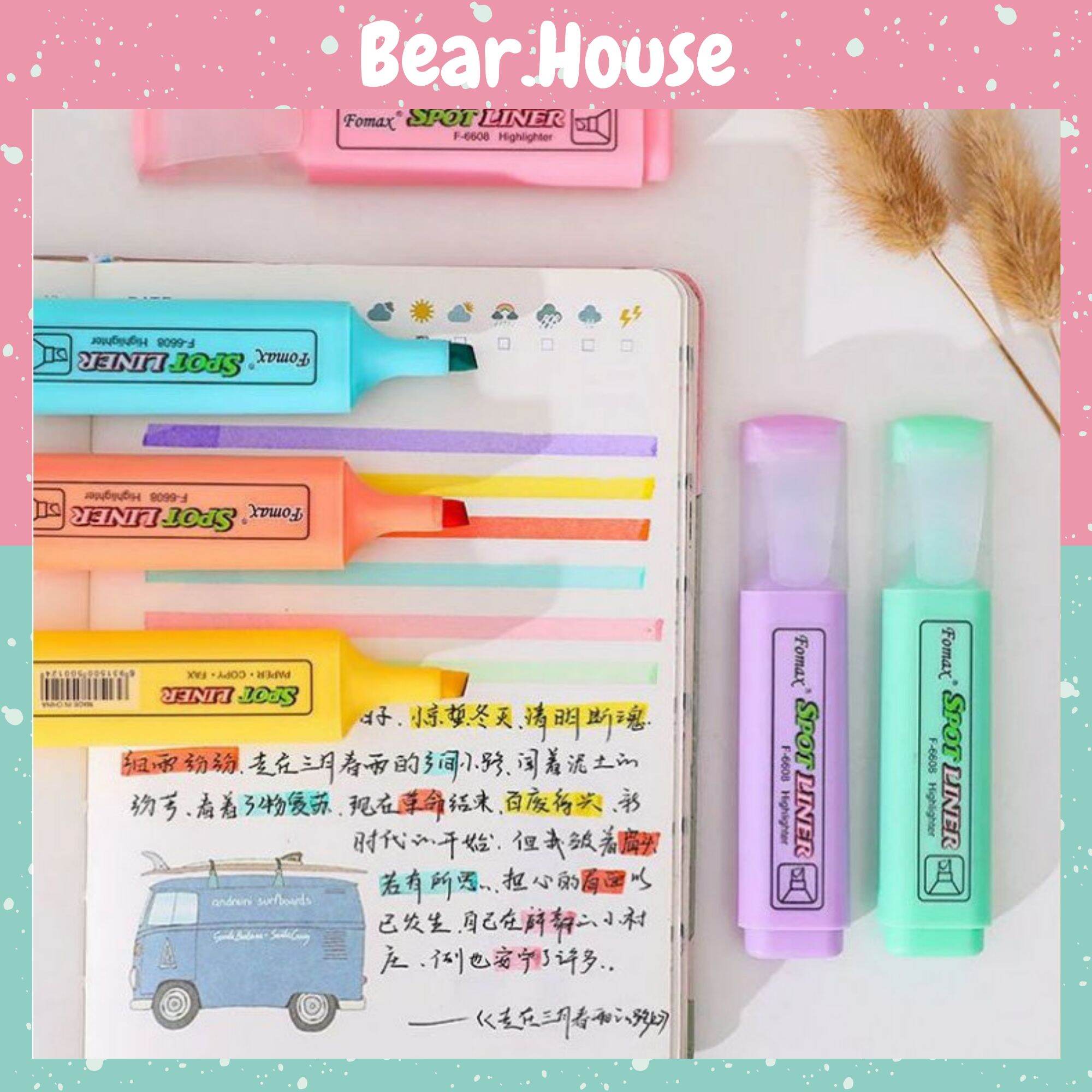 Bút/Viết Dạ Quang Màu Pastel Dễ Thương Bear.House