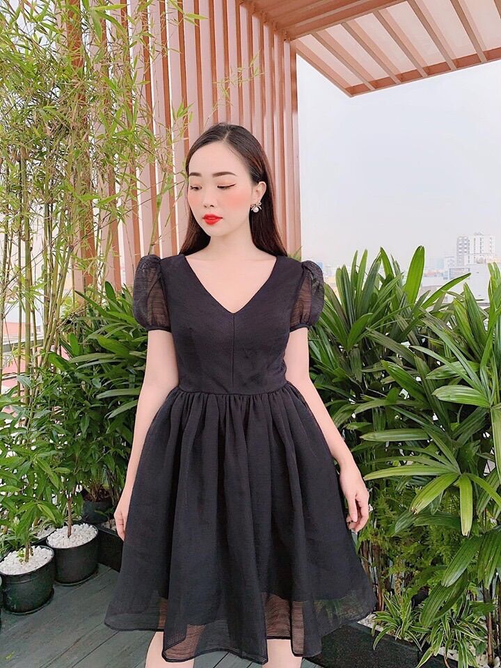 Đầm phối voan Big size dành cho khách ngoại cỡ từ 60 đến 90 ký xinh