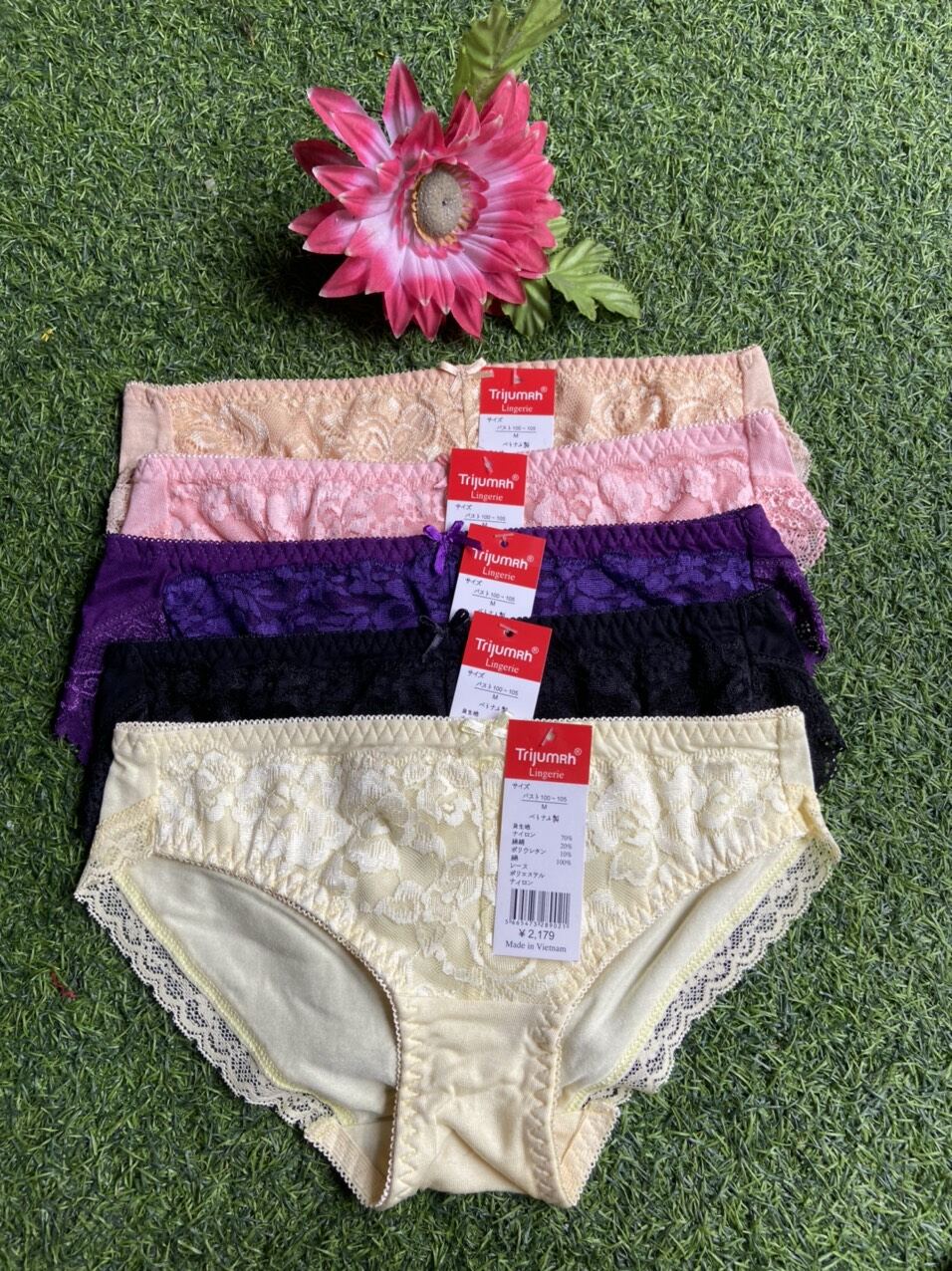 Combo 5 quần lót nữ cotton ren đùi size 3xl
