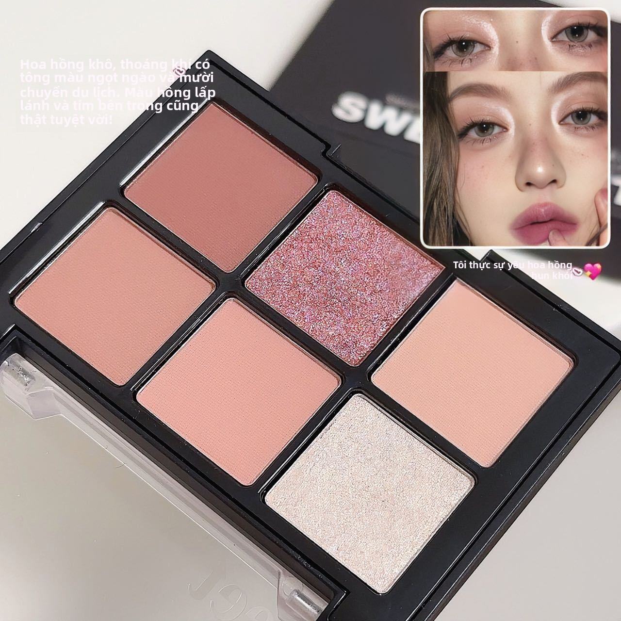 Phấn Mắt 6 Màu Matte Pearl Sweet Mint Eyeshadow Palette Màu Cam Siren Princess Kiko Makeup for Beginners Eye Color Box