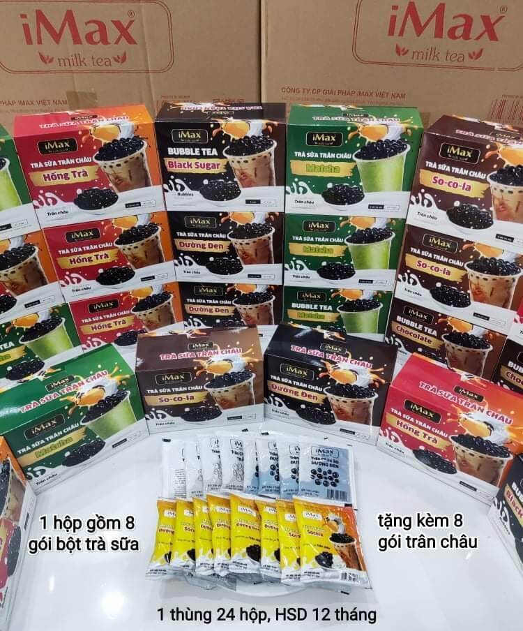 Trà sữa trân châu đường đen/ hồng trà/ matcha/ socola hòa tan tự pha imax milk
