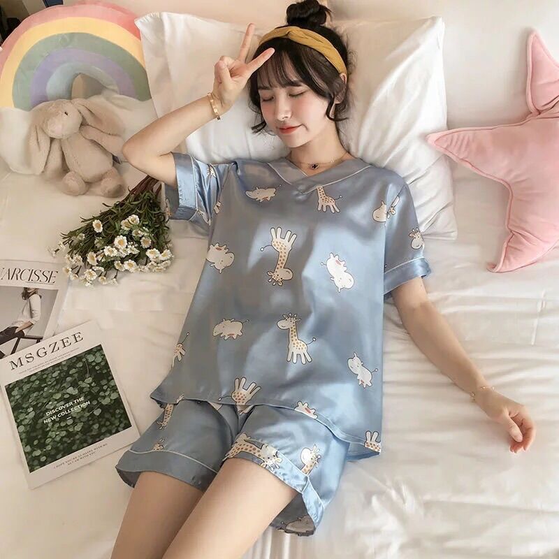 [ORDER] ĐỒ NGỦ PIJAMA MÙA HÈ LỤA NGẮN TAY HÀN QUỐC