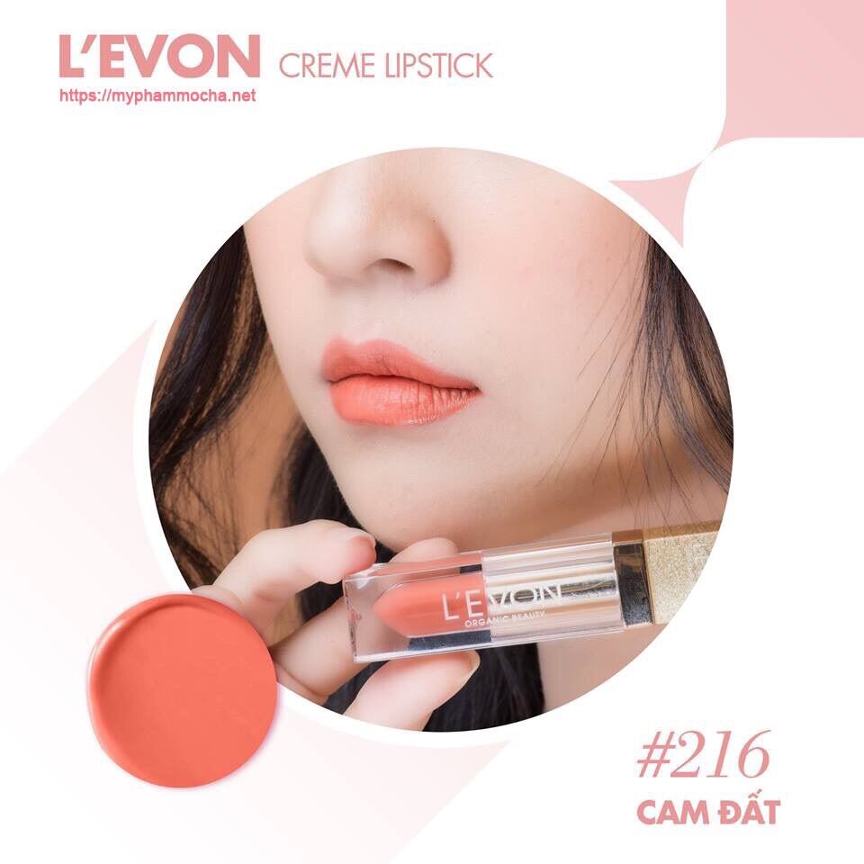 Thỏi son L’EVON đủ màu cam- hồng - đỏ-đỏ cam
