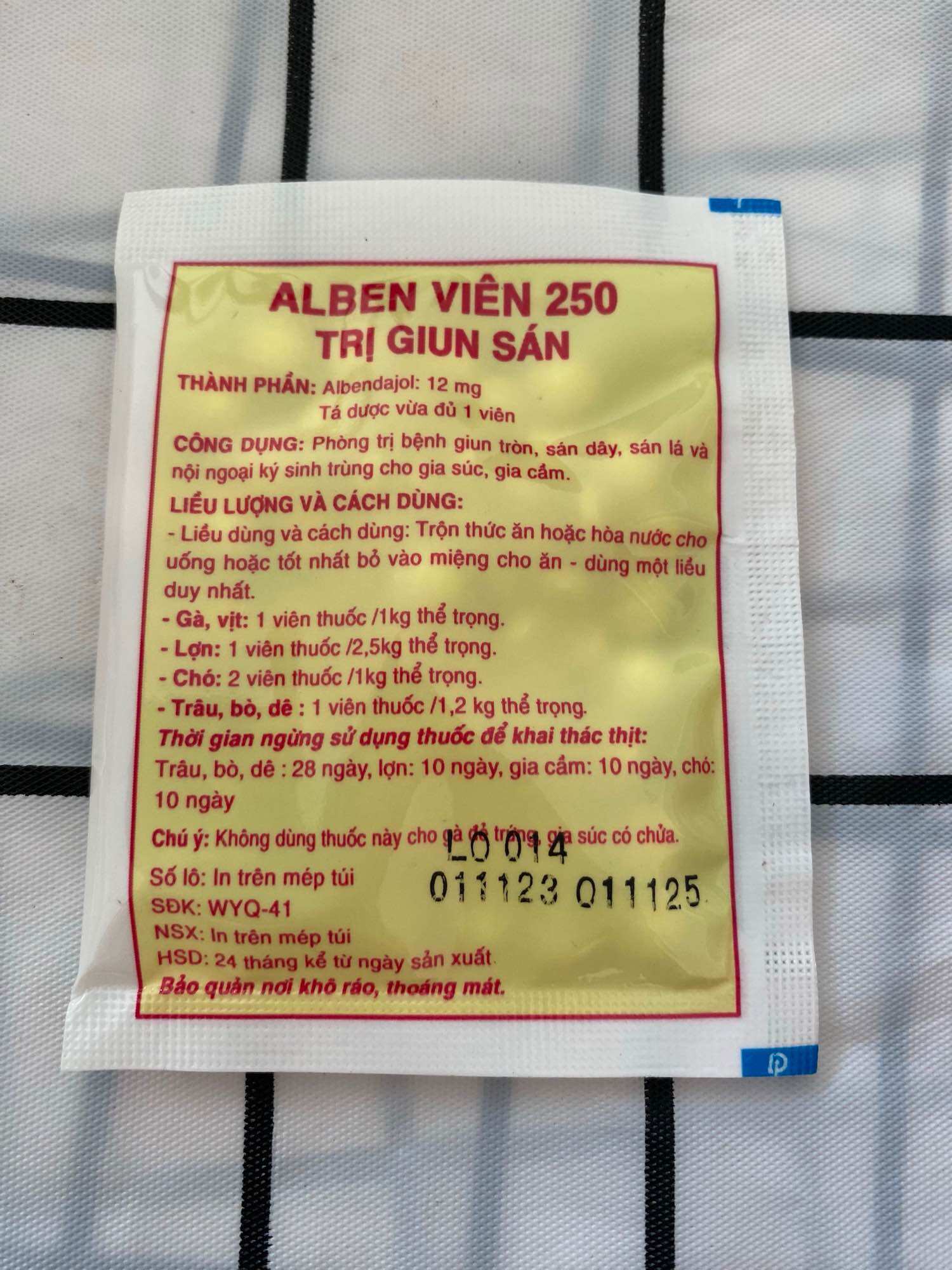 Alben viên 250 - Xổ giun dạng viên