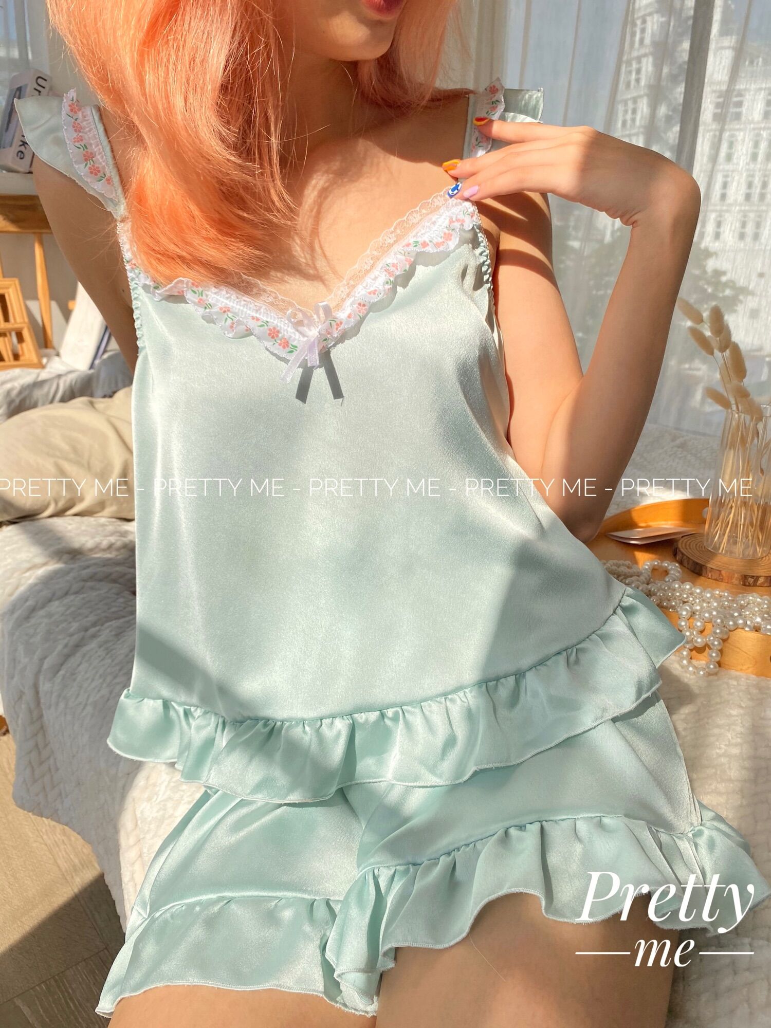 Set Daisy lụa - đồ mặc nhà, đồ ngủ vải lụa mềm mịn