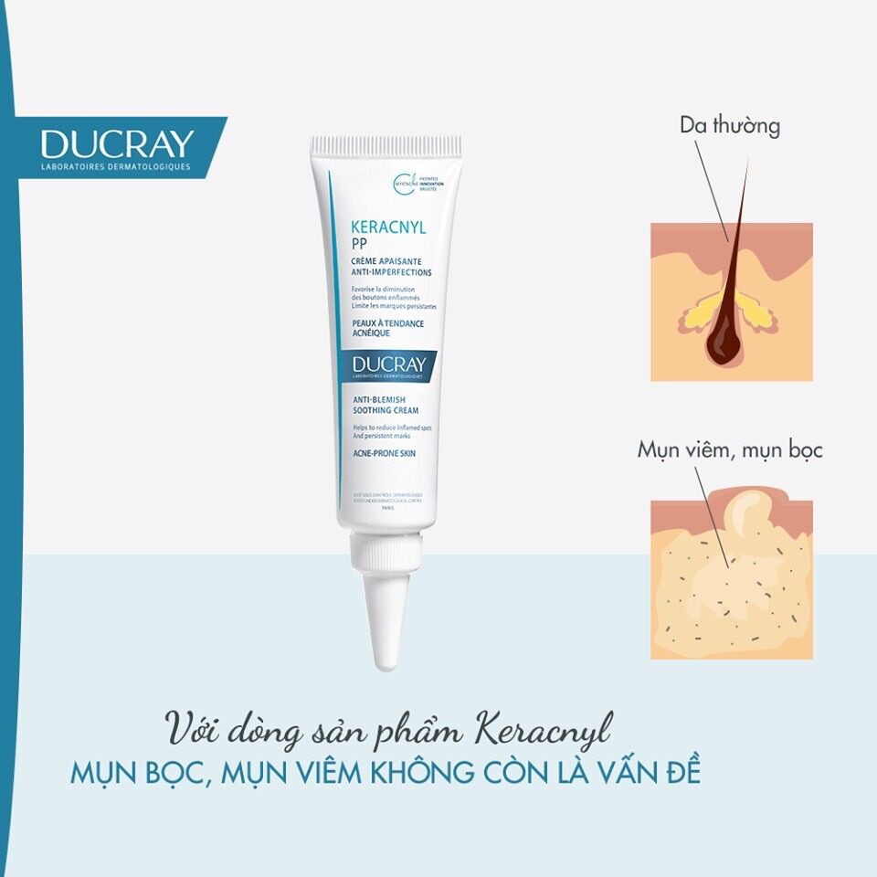 Kem dưỡng Ducray Keracnyl PP Cream 30ML - Beautybyco