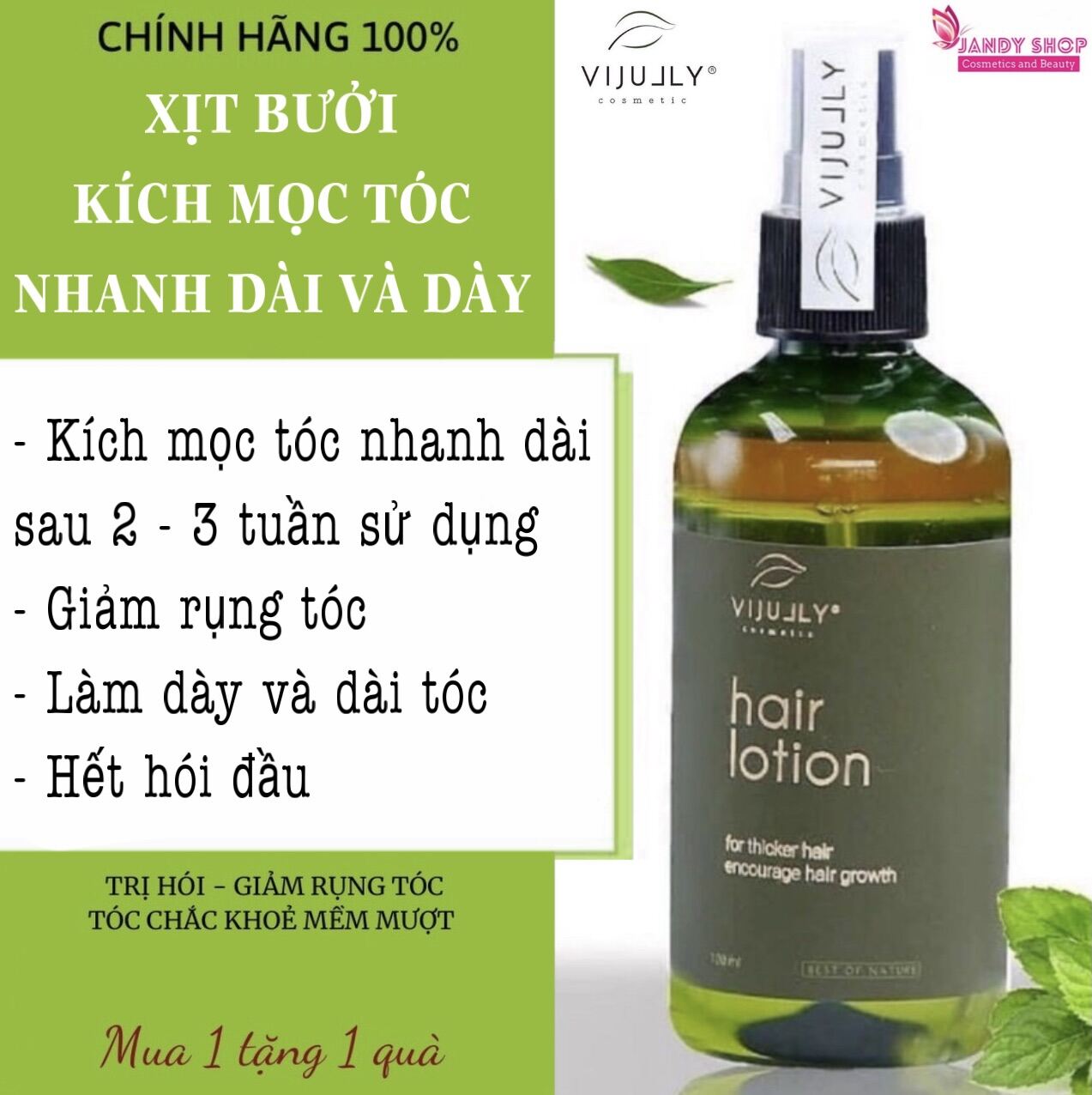 Tinh Dầu Bưởi Vijujly 100% Thiên Nhiên Kích Mọc Tóc - Giảm Rụng Tóc - Làm Dày Và Dài Tóc