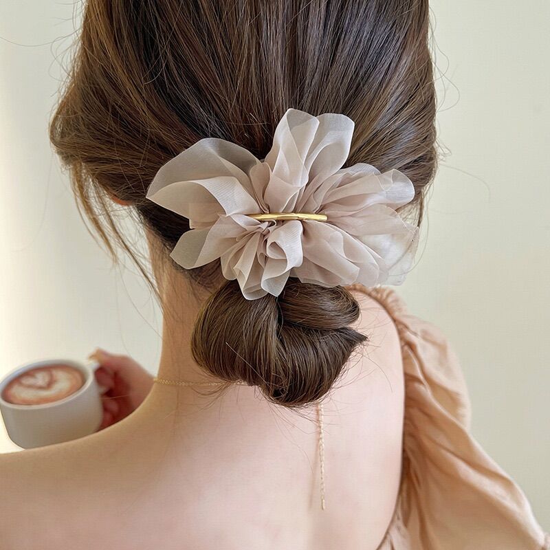 Kẹp tóc hoa vải chiffon cao cấp thời trang hàn quốc cho nữ