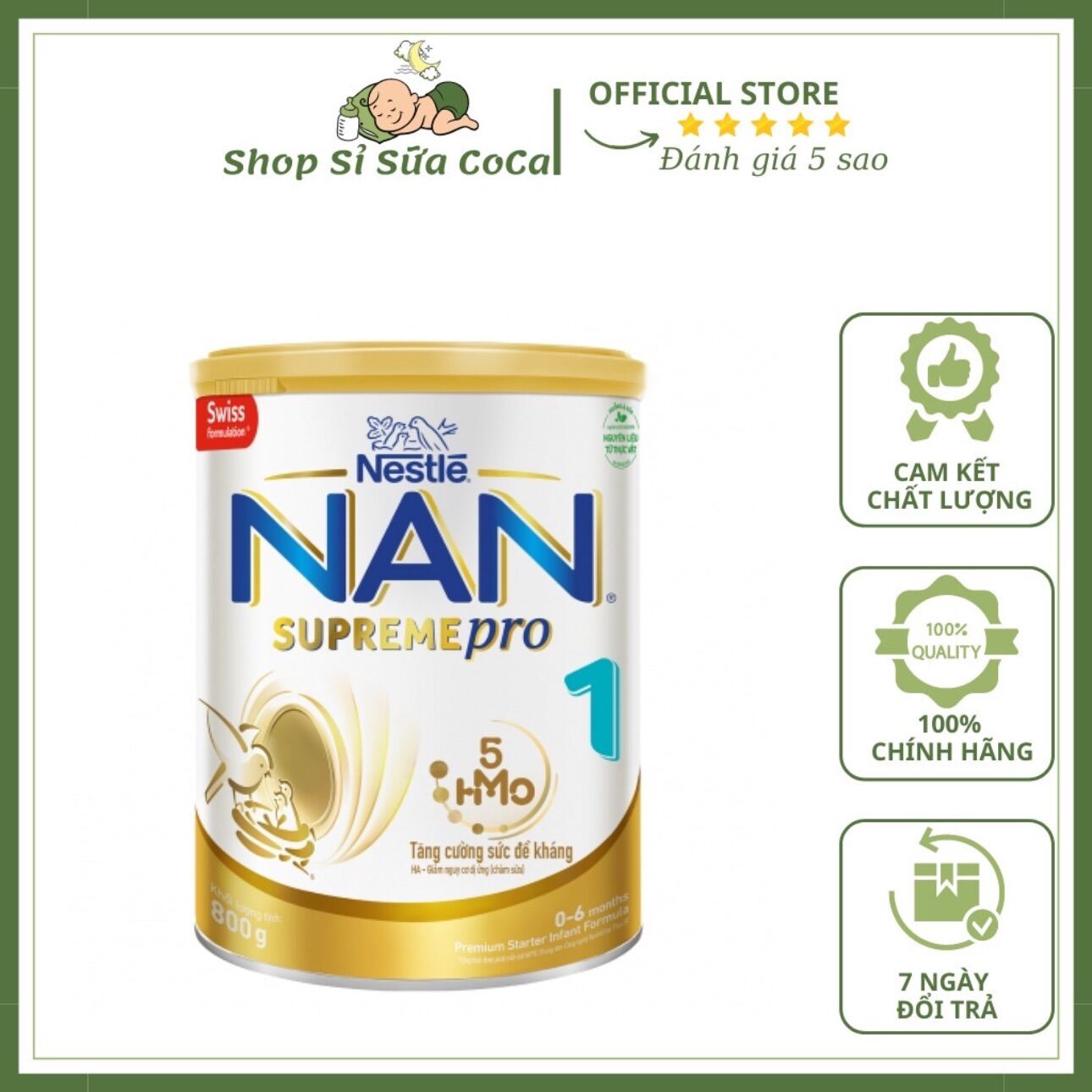 Sữa Nan Supreme Pro số 1 5-HMO 800g New 0 - 6 tháng