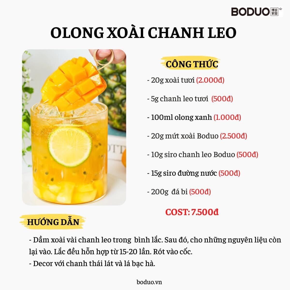 Siro chanh leo Boduo chai 2L (2,5kg)
