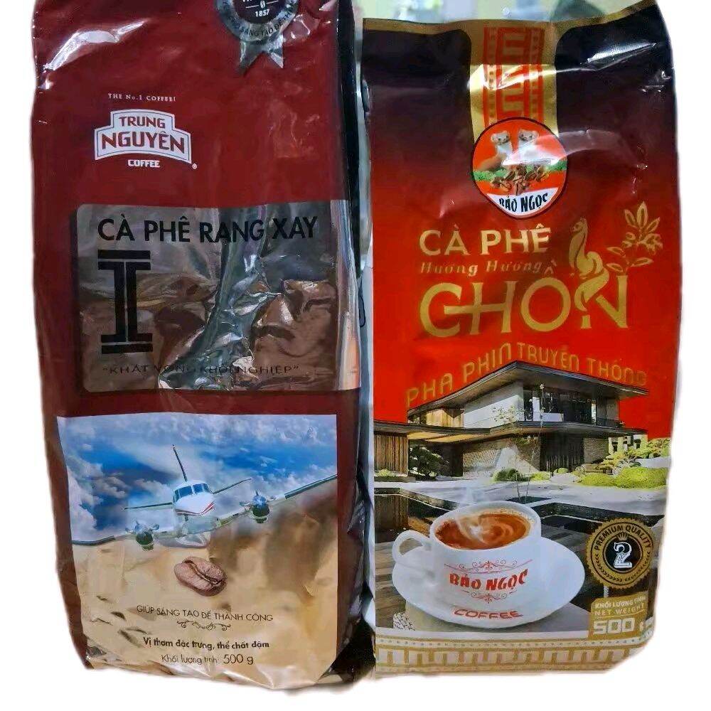 combo cà phê mix trộn trung nguyên chữ y +cà phê bảo ngọc số 2 chồn truyền thống hạt rang xay(mỗi gói 500g)chuẩn gu đậm thơm sánh béo hậu ngọt nhẹ.chuẩn thơm ngon