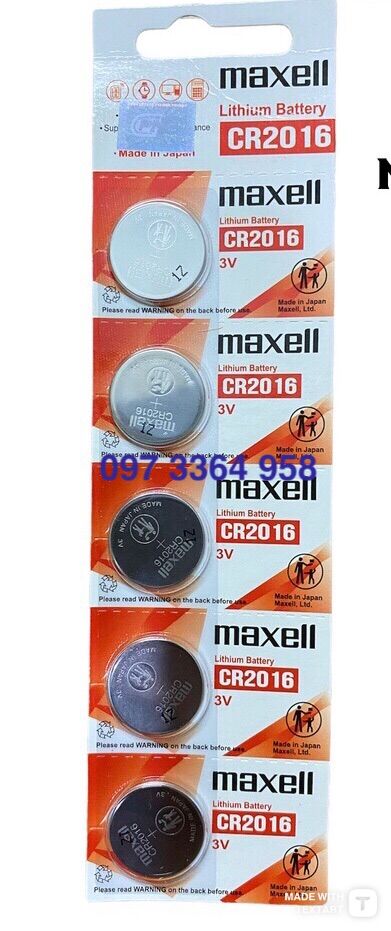 Pin cr2016 maxell vỉ 5 viên - made in japan