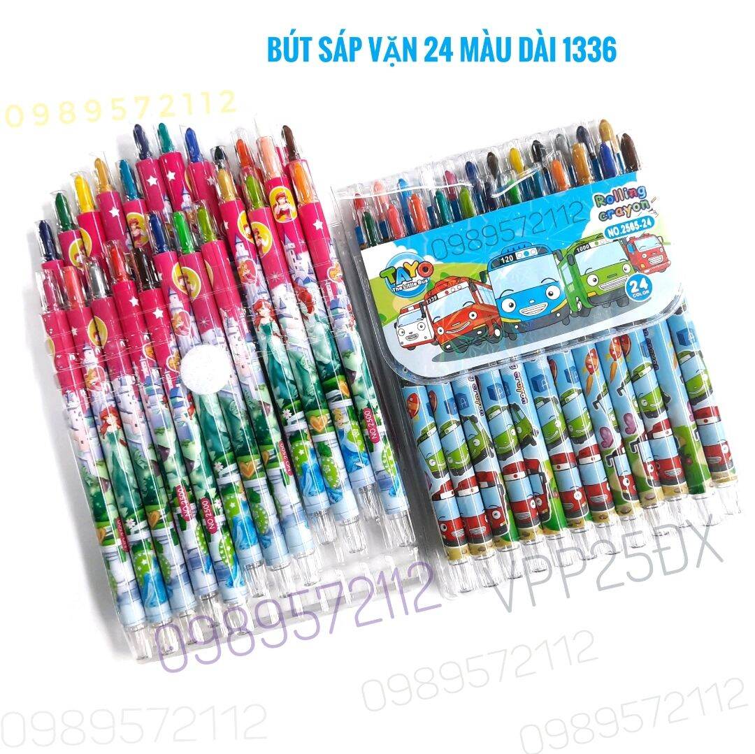 Bút sáp vặn 24 màu thân dài 1336