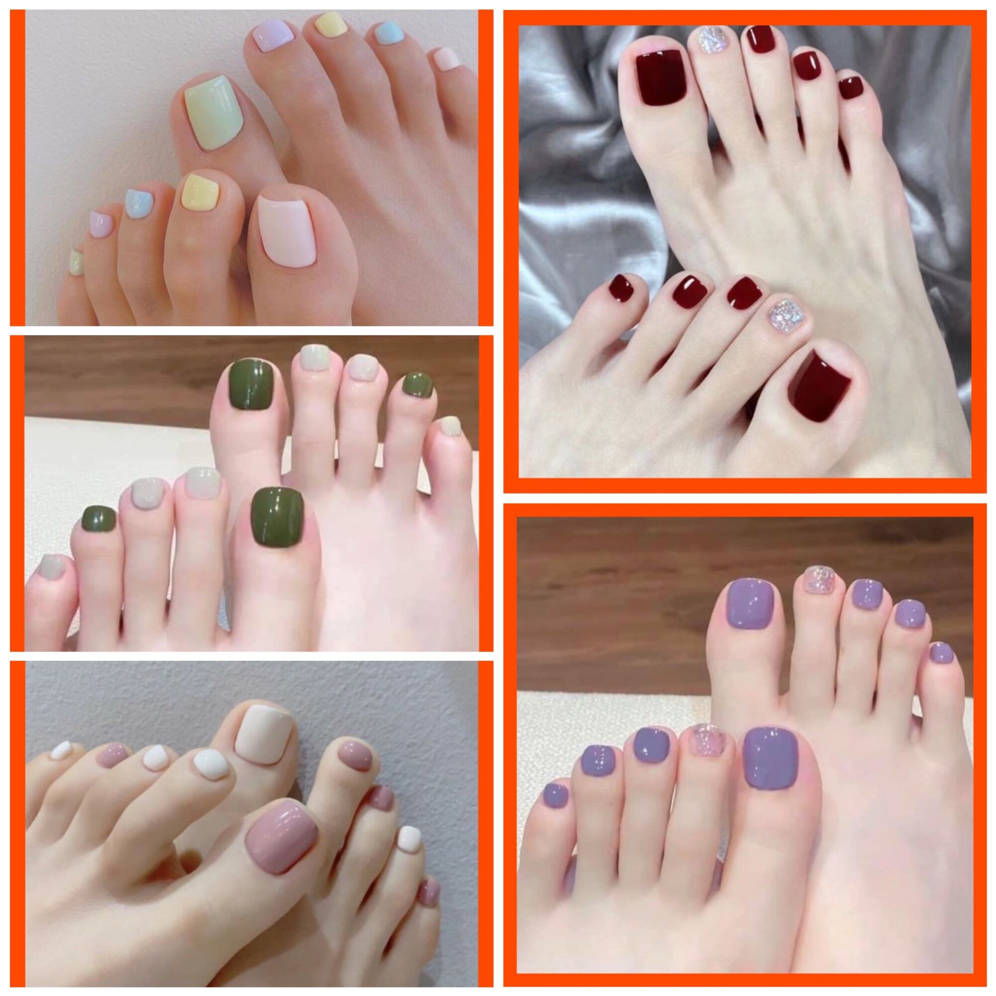 Móng chân giả - Nail box thiết kế bộ 24 móng sơn gel thỉ công tặng kèm keo dũa