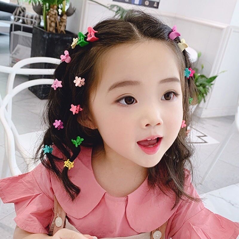 set kẹp bín tóc 2 kiểu 50 cái dễ thương cho bé gái