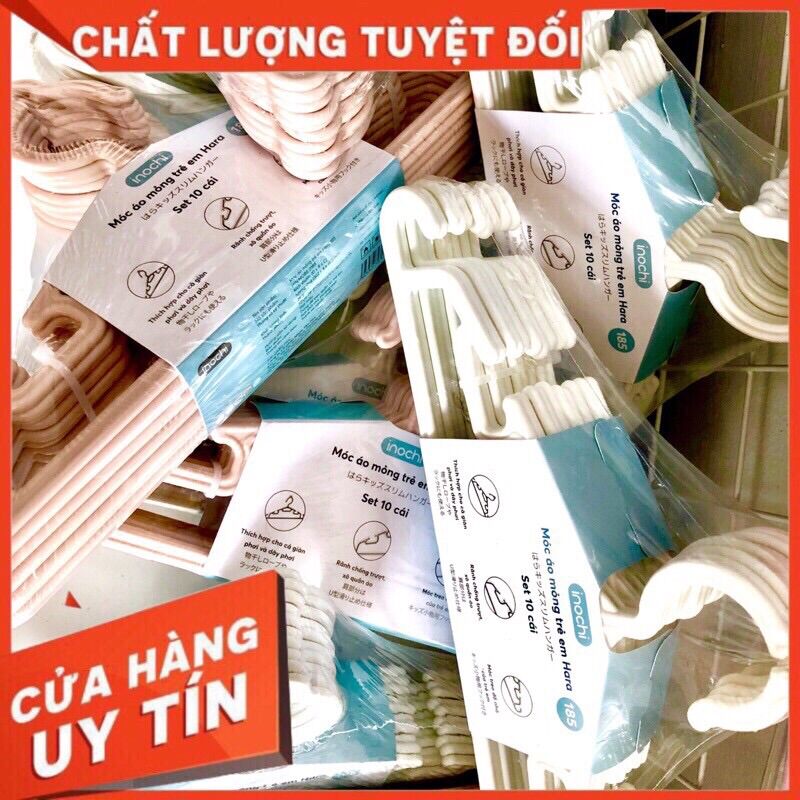Móc áo trẻ em inochi hara 185/set 10c/hồng/xanh