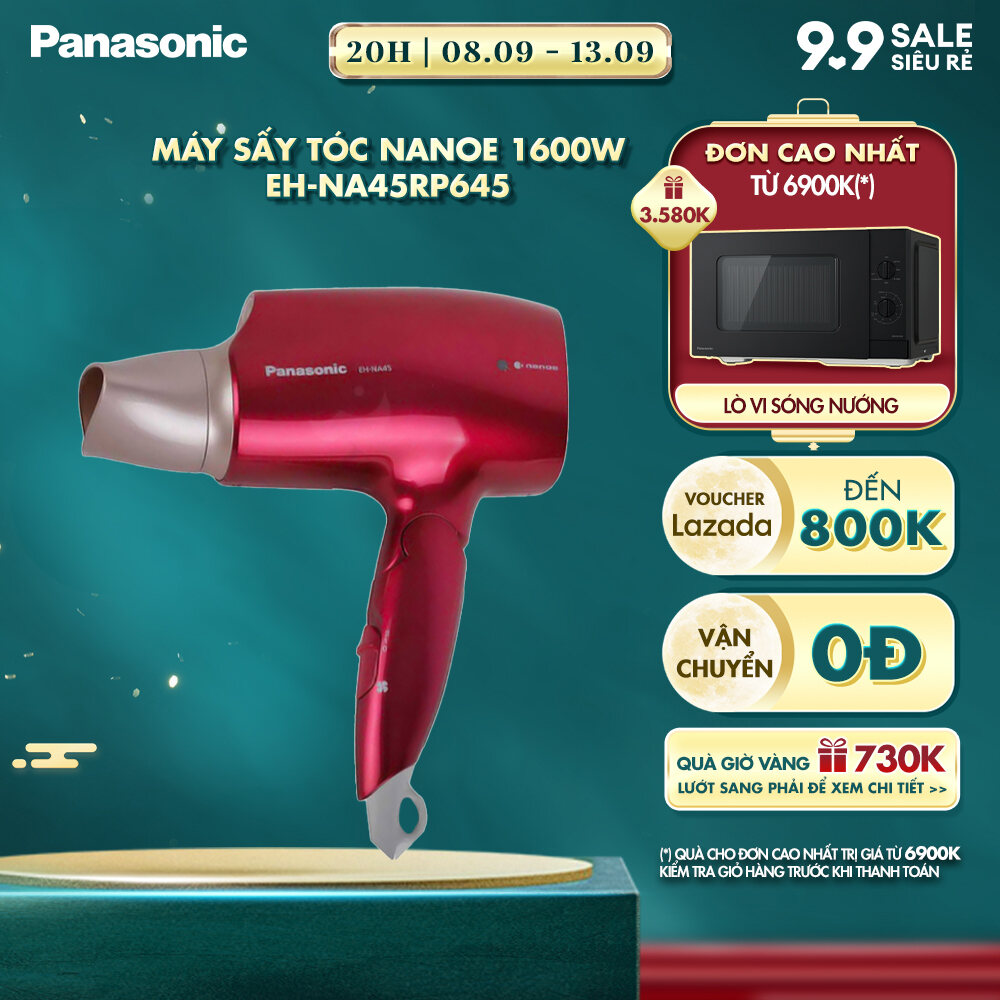 Máy sấy tóc Nanoe dưỡng ẩm chăm sóc tóc và da đầu Panasonic EH-NA45RP645 – Công nghệ Platinum ions c