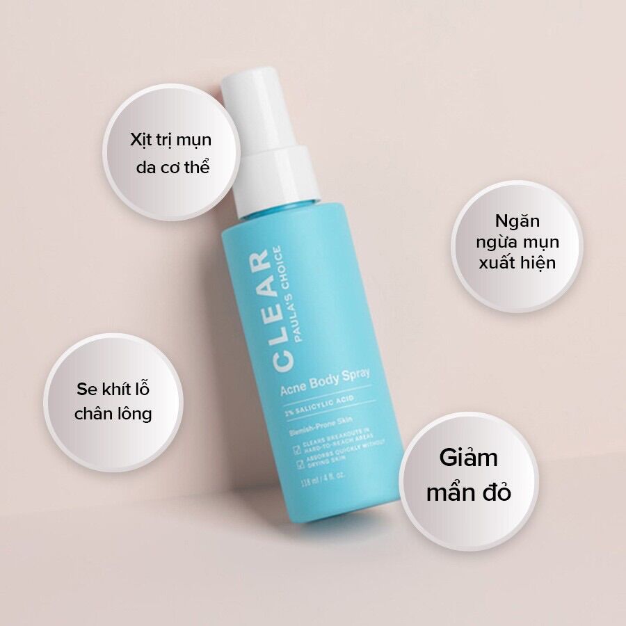 Paula’s Choice Clear Acne Body Spray Xịt giảm mụn cơ thể 118ml