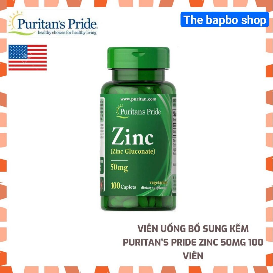  Viên uống bổ sung kẽm giảm mụn tăng cường sức đề kháng 25mg - 50mg Puritan's pride Zinc 