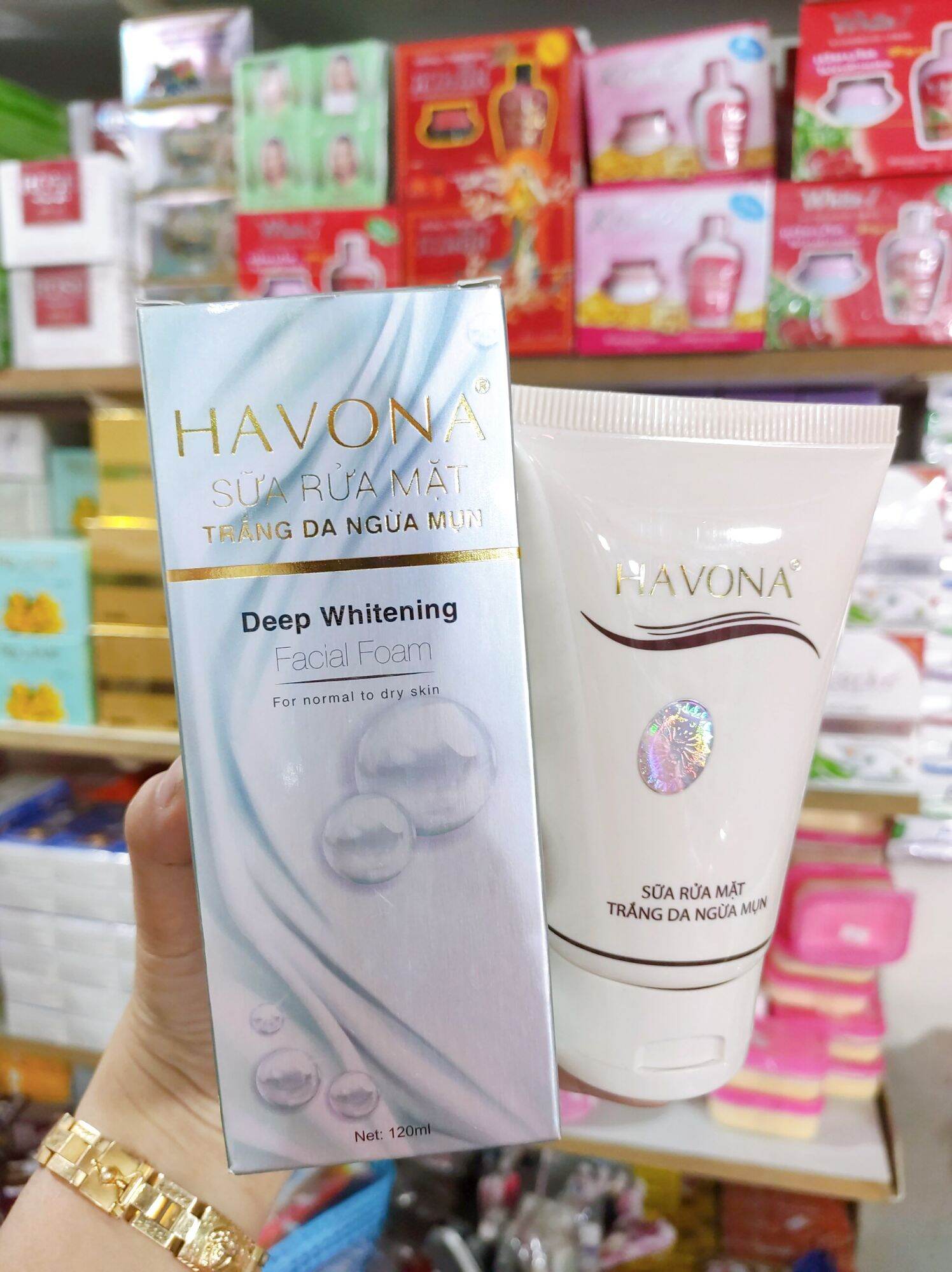 Sữa rửa mặt havona trắng da, ngừa mụn 120ml