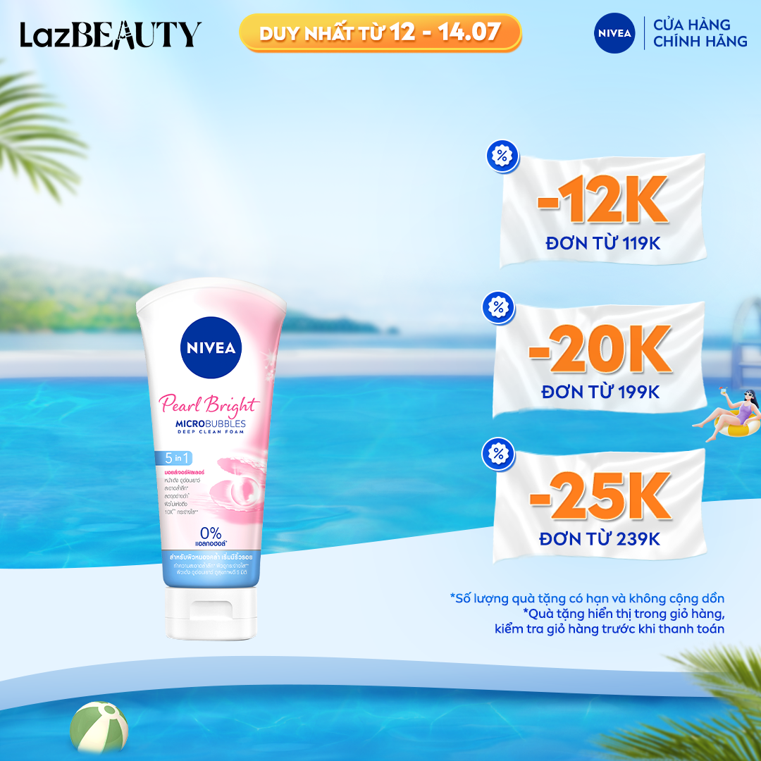 Sữa rửa mặt nivea pearl white giúp trắng da ngọc trai - 86704