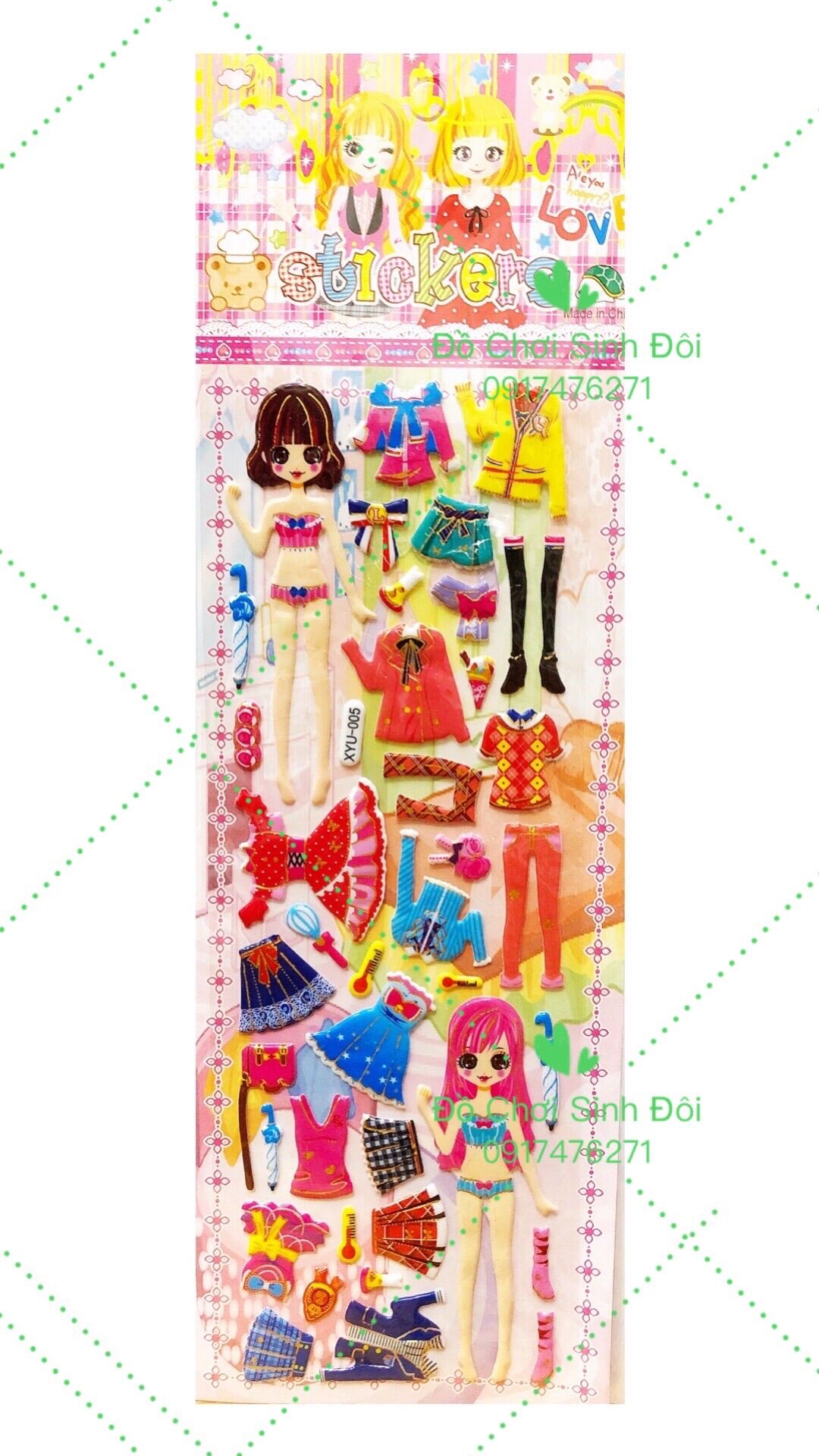 Hình dán nổi 3D - combo 3 tấm ngẫu nhiên