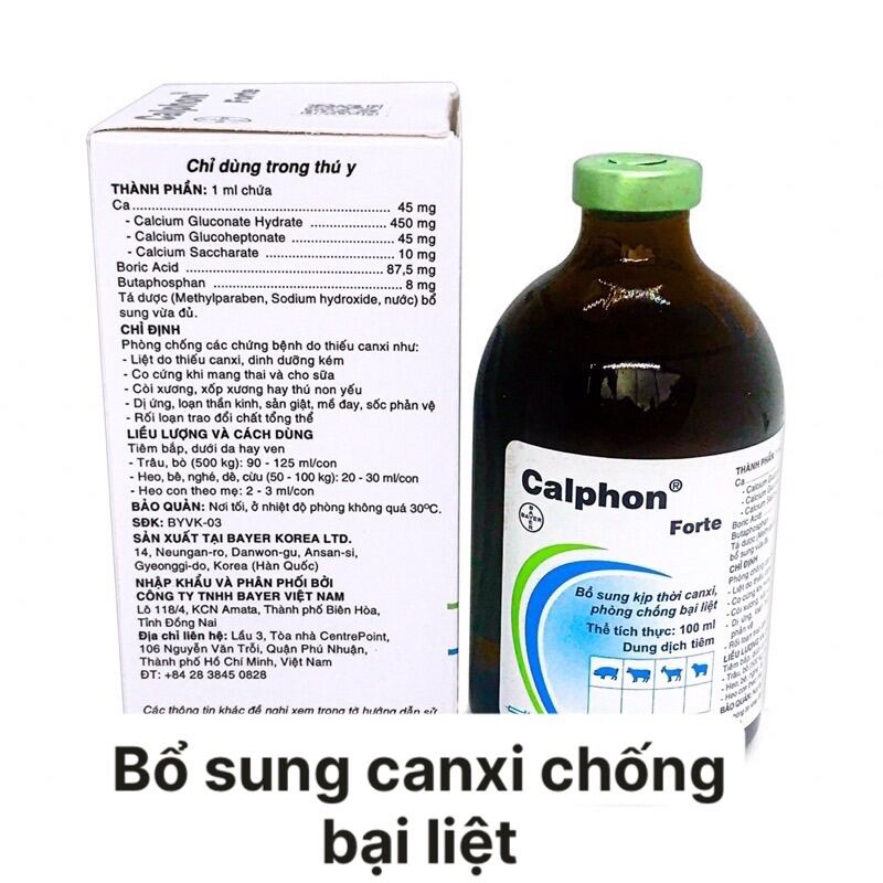 [THÚ Y] 1 lọ CALPHON 100ml bổ sung canxi chống bại liệt