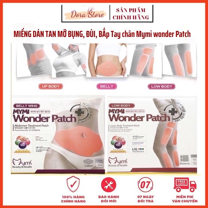 Miếng Dán Tan Mỡ Bụng Đùi Bắp Tay Chân Mymi Wonder Patch 1 Hộp 5 Miếng Dán Đánh Tan Mỡ Thừa Hàn Quốc - Dorastore