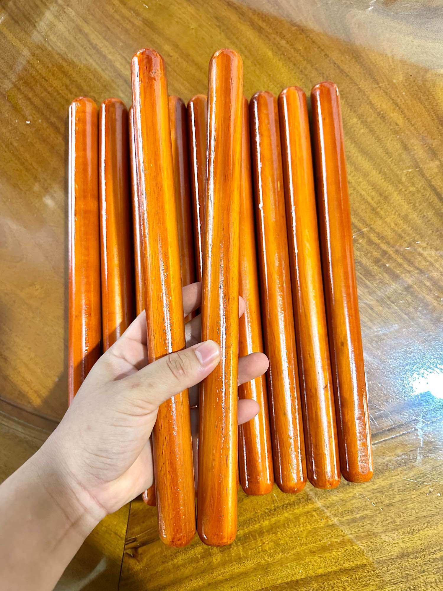 Dùi đánh trống lân gỗ tự nhiên ( 1 cặp )
