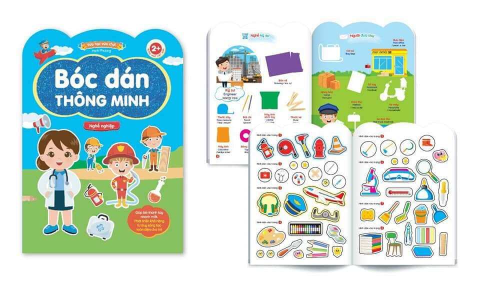 combo 6 quyển bóc dán thông minh cho bé
