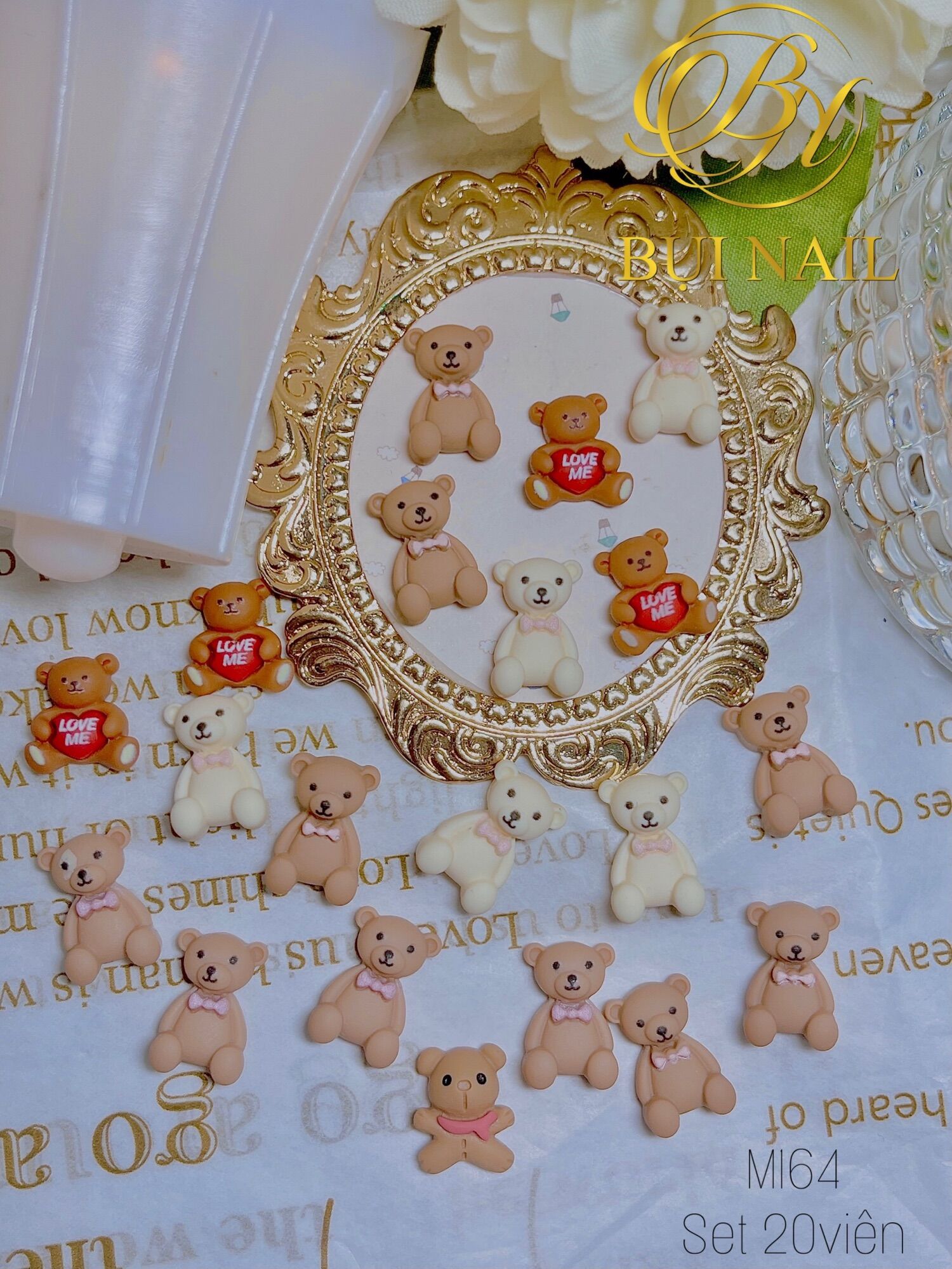 Charm gấu m164 set 20viên
