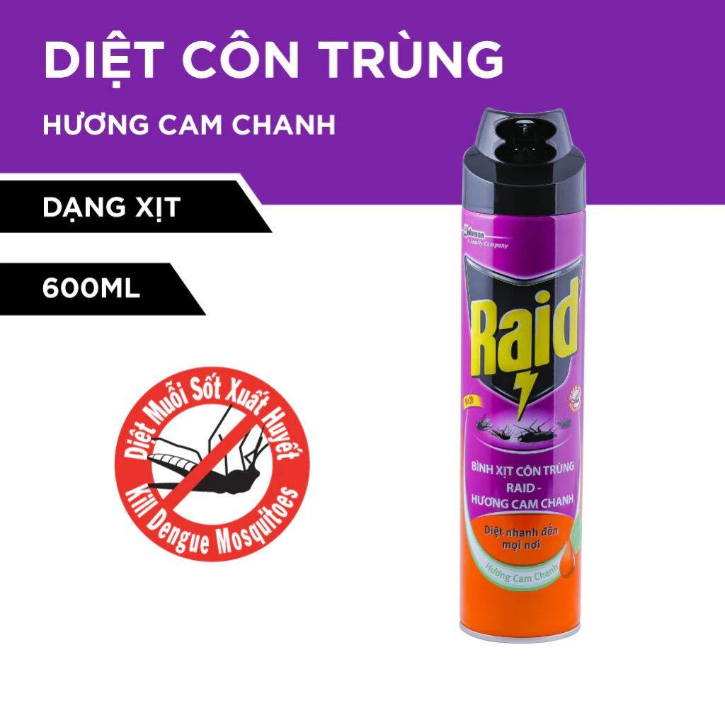 XIT CÔN TRÙNG MUỖI RAID CHANH 520ML