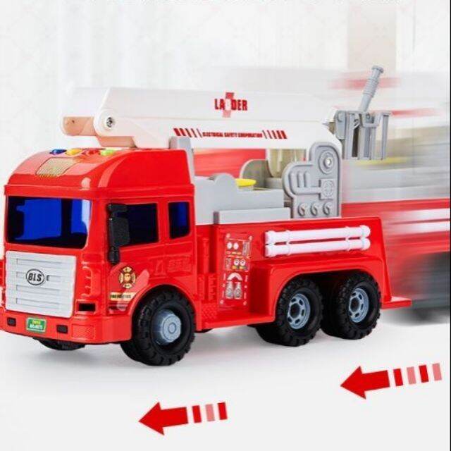 Xe cứu hoả phun nước tỉ lệ 1:20 âm thanh đèn