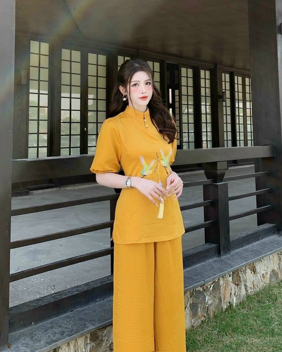 Đồ Lam Đi Chùa – Mẫu Hạc Ngọc – Hàng Cao Cấp
