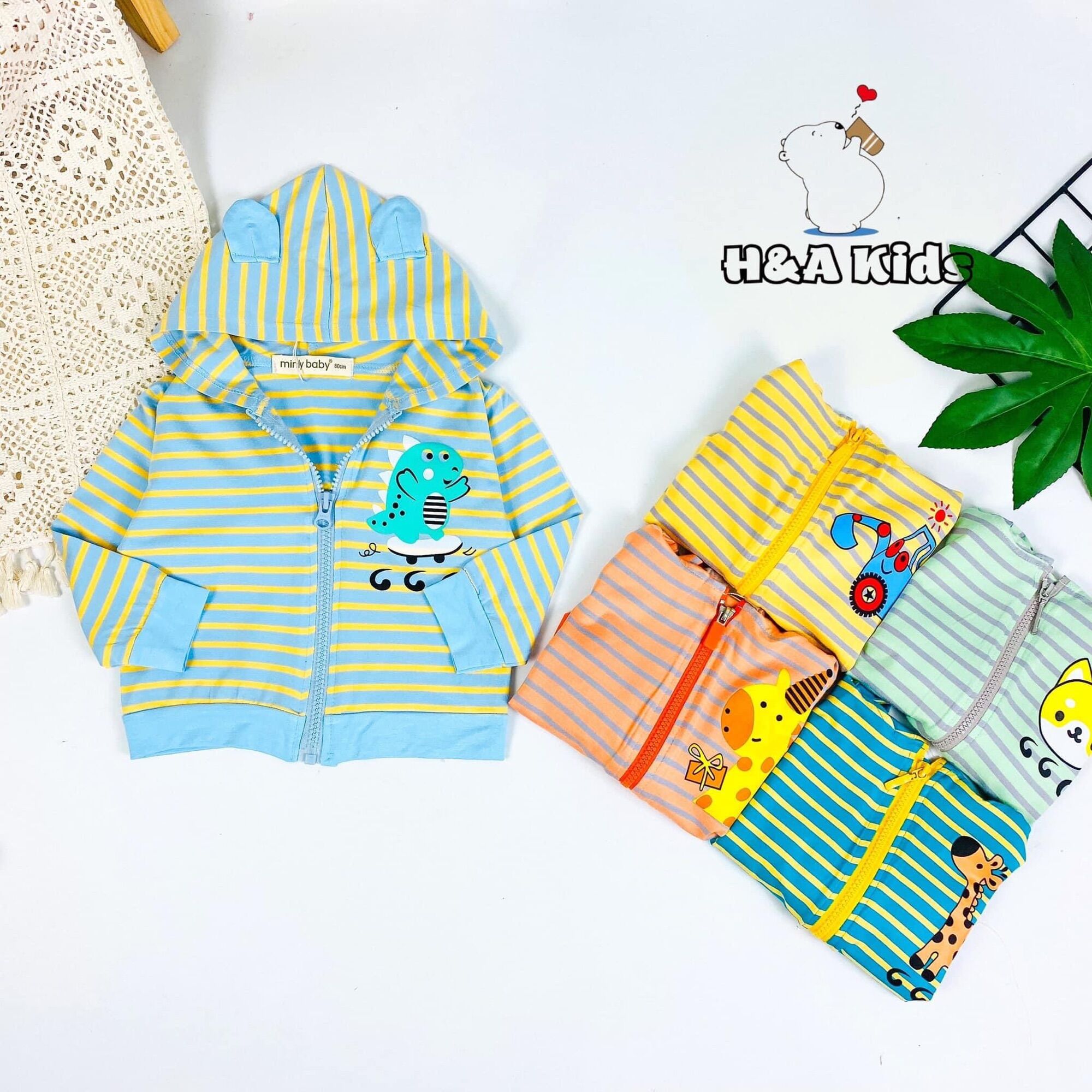 Áo khoác sọc cho bé trai và gái
