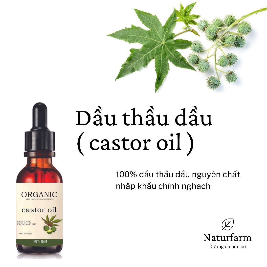 Dầu thầu dầu nguyên chất hữu cơ ( dầu castor oil ) 15ML