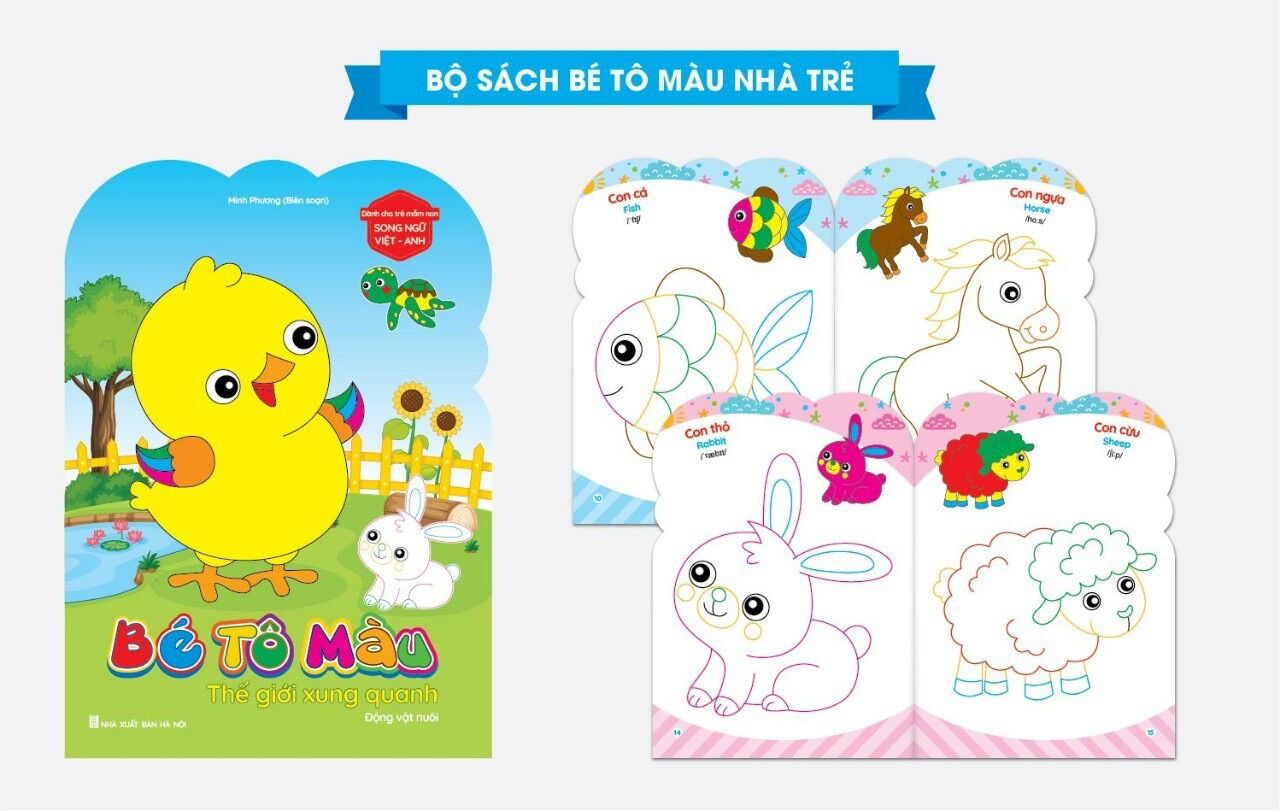 Sách - Bé tô màu cho trẻ nhà trẻ (COMBO TÚI 8 cuốn) - VH