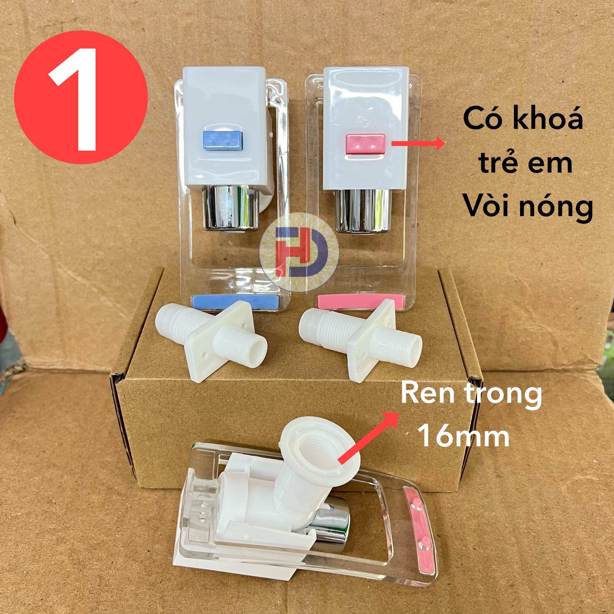 Vòi cây nước nóng lạnh mẫu 1 - van vòi mở nước máy nóng lạnh
