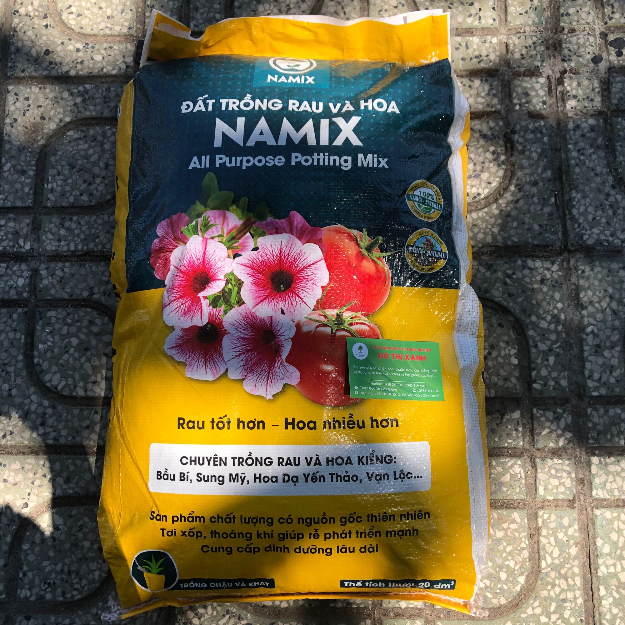 Đất NAMIX cao cấp chuyên trồng rau và hoa bao 20dm3