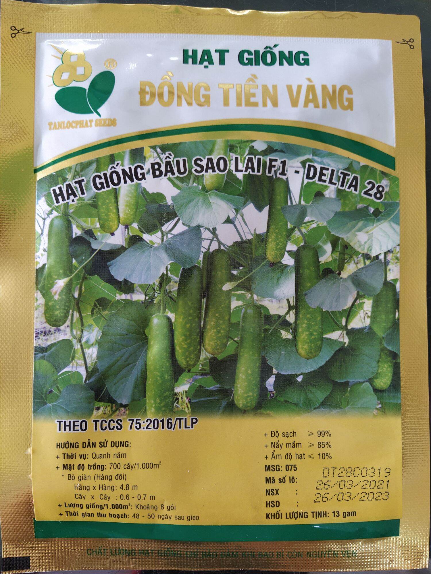 Hạt giống Bầu Sao lai F1 Delta 28 (13gram) Đồng Tiền Vàng