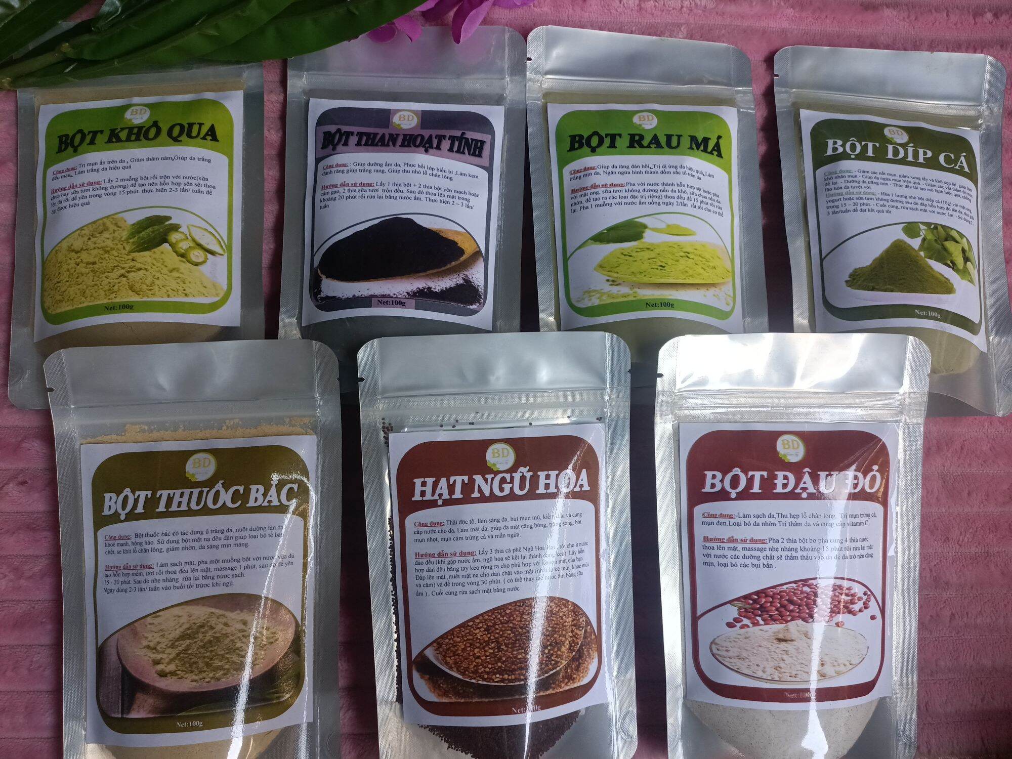 Combo 10 gói bột mặt nạ thiên nhiên