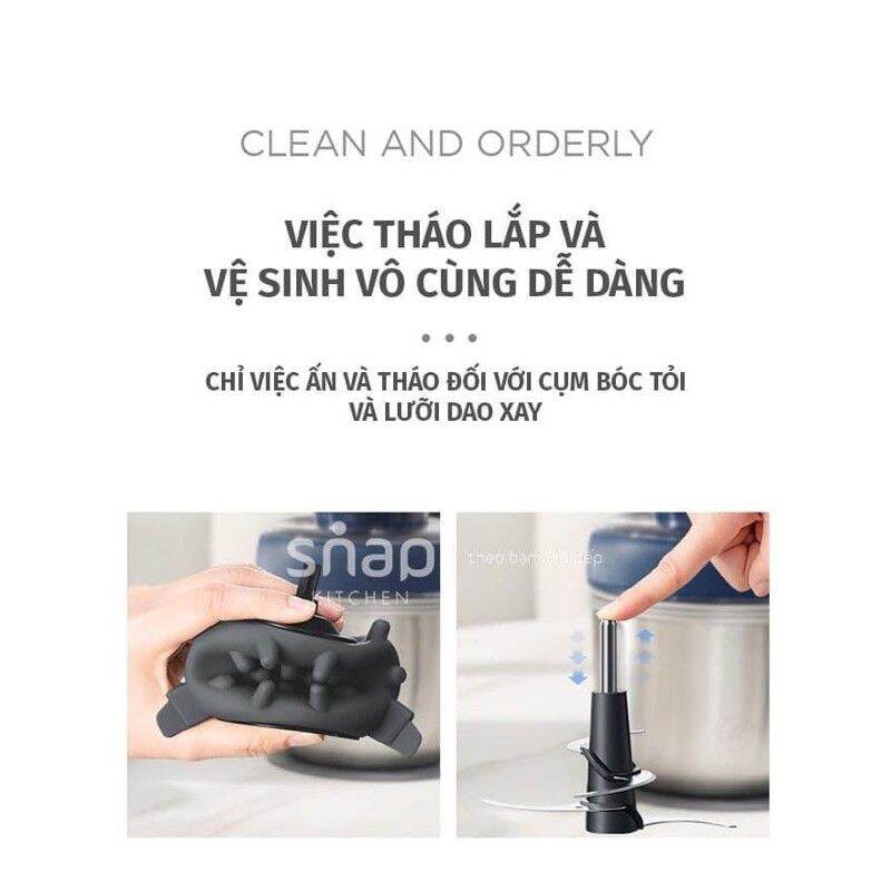 Máy xay thịt, bóc tỏi Morphy richards 3 cối Inox cao cấp